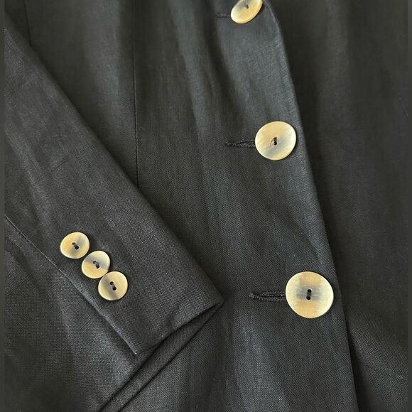 Vintage Lauren Alexandra Black Linen Blazer Women’s Size 2 - Picture 3 of 6